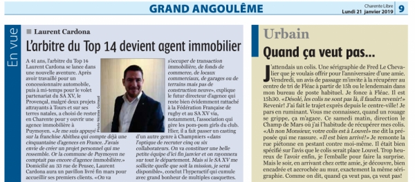 Franchise Abithéa Transactions : article du journal Charente Libre