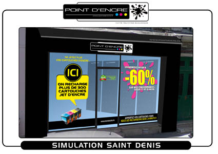 Franchise Point d'Encre - simulation vitrine Saint Denis la Réunion