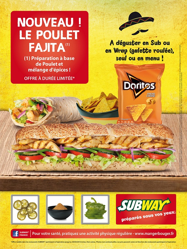 Les restaurants Subway lancent une nouvelle recette : Poulet Fajita